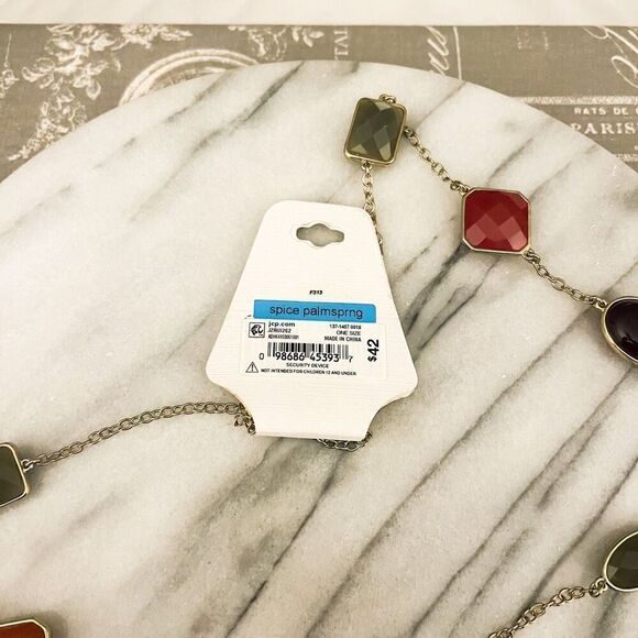 Liz Claiborne Necklace Multicolor Statement Long Classy Sophisticated - Picture 4 of 5